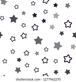 Dark Purple vector seamless background with colored stars. Modern geometrical abstract illustration with stars. Design for textile, fabric, wallpapers.