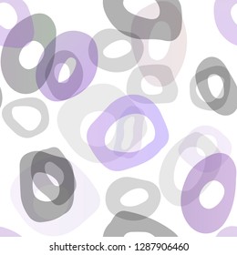 Dark Purple vector seamless background with bubbles. Illustration with set of shining colorful abstract circles. Design for textile, fabric, wallpapers.