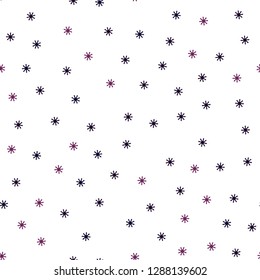 Dark Purple vector seamless background with xmas snowflakes. Modern geometrical abstract illustration with snowflakes. Texture for window blinds, curtains.