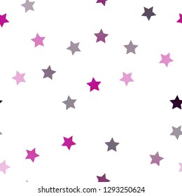 Dark Purple vector seamless background with colored stars. Decorative shining illustration with stars on abstract template. Smart design for your business advert.