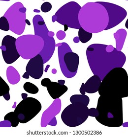 Dark Purple vector seamless background with bubbles. Modern abstract illustration with colorful water drops. Design for textile, fabric, wallpapers.