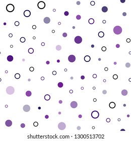 Dark Purple vector seamless background with bubbles. Blurred bubbles on abstract background with colorful gradient. Trendy design for wallpaper, fabric makers.