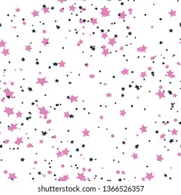 Dark Purple vector seamless background with colored stars. Glitter abstract illustration with colored stars. The pattern can be used for new year ad, booklets.