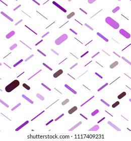 Dark Purple vector seamless cover with long lines. Glitter abstract illustration with colored sticks. The pattern can be used for websites.
