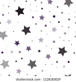 Dark Purple vector seamless cover with small and big stars. Modern geometrical abstract illustration with stars. Best design for your ad, poster, banner.