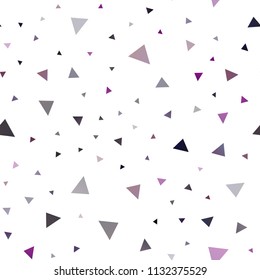 Dark Purple vector seamless cover in polygonal style. Triangles on abstract background with colorful gradient. Modern template for your landing page.