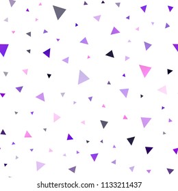 Dark Purple vector seamless cover in polygonal style. Glitter abstract illustration with triangular shapes. The template can be used as a background.