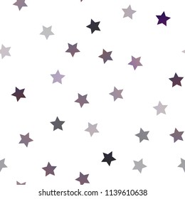Dark Purple vector seamless cover with small and big stars. Glitter abstract illustration with colored stars. The pattern can be used for new year ad, booklets.