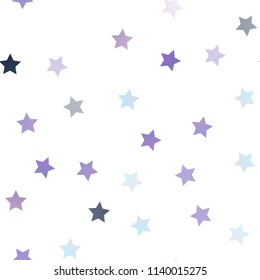 Dark Purple vector seamless cover with small and big stars. Blurred decorative design in simple style with stars. The pattern can be used for wrapping gifts.