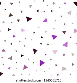 Dark Purple vector seamless cover in polygonal style. Triangles on abstract background with colorful gradient. The template can be used as a background.