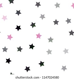 Dark Purple vector seamless cover with small and big stars. Stars on blurred abstract background with gradient. The pattern can be used for new year ad, booklets.