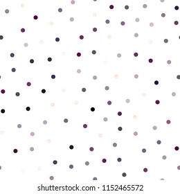 Dark Purple vector seamless cover with spots. Illustration with set of shining colorful abstract circles. Completely new template for your brand book.
