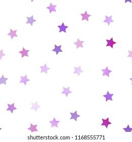 Dark Purple vector seamless cover with small and big stars. Blurred decorative design in simple style with stars. The template can be used as a background.