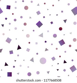 Dark Purple vector seamless cover in polygonal style with circles. Abstract gradient illustration with circles, triangles, cubes. Pattern for trendy fabric, wallpapers.