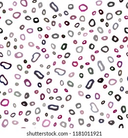 Dark Purple vector seamless cover with circles. Modern abstract illustration with colorful water drops. Design for textile, fabric, wallpapers.