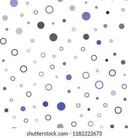 Dark Purple vector seamless cover with spots. Blurred bubbles on abstract background with colorful gradient. Pattern for trendy fabric, wallpapers.