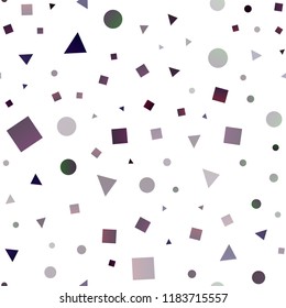 Dark Purple vector seamless cover in polygonal style with circles. Abstract gradient illustration with circles, triangles, cubes. Pattern for trendy fabric, wallpapers.