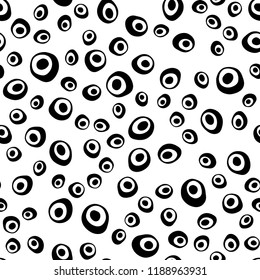 Dark Purple vector seamless cover with circles. Colorful illustration with blurred circles in nature style. Pattern for design of window blinds, curtains.