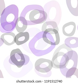 Dark Purple vector seamless cover with circles. Abstract illustration with colored bubbles in nature style. Design for textile, fabric, wallpapers.