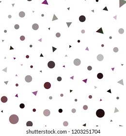 Dark Purple vector seamless cover in polygonal style with circles. Abstract gradient illustration with circles, triangles. Trendy design for wallpaper, fabric makers.