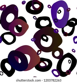 Dark Purple vector seamless cover with circles. Blurred decorative design in abstract style with bubbles. Design for textile, fabric, wallpapers.