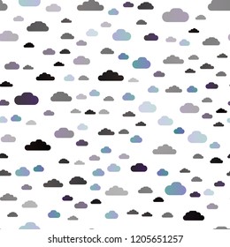 Dark Purple vector seamless cover with clouds. Illustration with abstract gradient clouds. Template for business cards, websites.