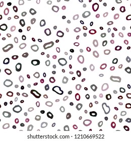 Dark Purple vector seamless cover with circles. Modern abstract illustration with colorful water drops. Pattern for design of fabric, wallpapers.