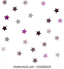 Dark Purple vector seamless cover with small and big stars. Glitter abstract illustration with colored stars. Smart design for your business advert.