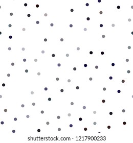 Dark Purple vector seamless cover with spots. Beautiful colored illustration with blurred circles in nature style. Pattern can be used as texture of water, rain drops.