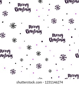 Dark Purple vector seamless cover with beautiful snowflakes. Colorful decorative design in xmas style with snow. Trendy design for wallpaper, fabric makers.
