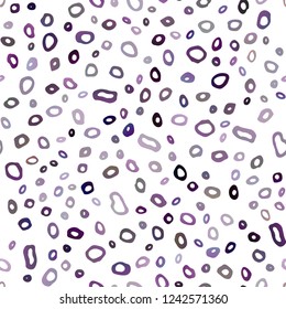 Dark Purple vector seamless cover with circles. Glitter abstract illustration with blurred drops of rain. Pattern for design of fabric, wallpapers.