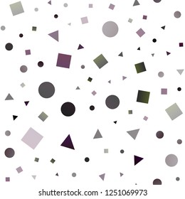 Dark Purple vector seamless cover in polygonal style with circles. Abstract gradient illustration with circles, triangles, cubes. Pattern for design of fabric, wallpapers.