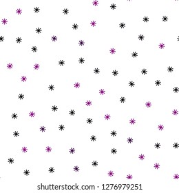 Dark Purple vector seamless cover with beautiful snowflakes. Colorful snowflakes with gradient on abstract background. Texture for window blinds, curtains.