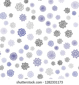 Dark Purple vector seamless cover with beautiful snowflakes. Glitter abstract illustration with crystals of ice. Pattern for design of window blinds, curtains.