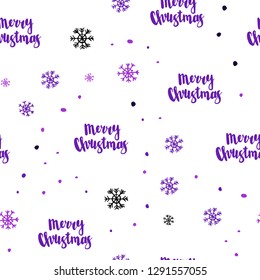 Dark Purple vector seamless cover with beautiful snowflakes. Modern geometrical abstract illustration with snowflakes. Pattern for design of window blinds, curtains.