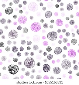 Dark Purple vector seamless doodle blurred pattern. Modern geometrical abstract illustration with flowers. Template for backgrounds of cell phones.
