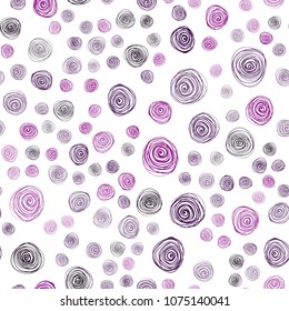 Dark Purple vector seamless doodle blurred pattern. Glitter abstract illustration with doodles and flowers. Pattern for colorful books and pages for kids.