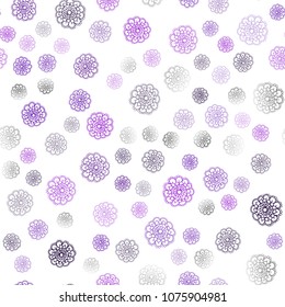 Dark Purple vector seamless doodle blurred texture. Blurred decorative design in Indian style with flowers. Doodle design can be used for your web site.