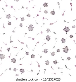 Dark Purple vector seamless doodle texture. Modern geometrical abstract illustration with leaves. A new texture for your design.