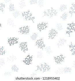 Dark Purple vector seamless doodle template with branches. Colorful illustration in doodle style with leaves, branches. Pattern for design of fabric, wallpapers.