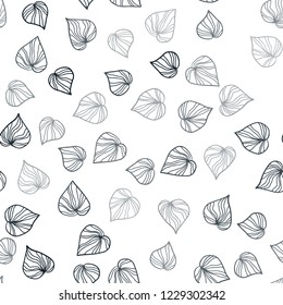 Dark Purple vector seamless doodle pattern with leaves. Colorful abstract illustration with leaves in doodle style. Pattern for design of fabric, wallpapers.