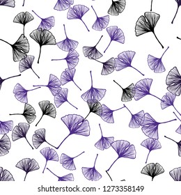 Dark Purple vector seamless doodle pattern with leaves. Colorful abstract illustration with leaves in doodle style. Template for business cards, websites.