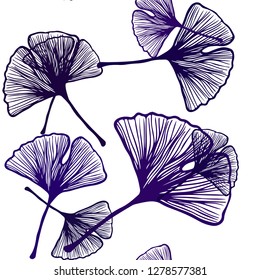 Dark Purple vector seamless doodle background with leaves. Brand new colored illustration in blurry style with leaves. Design for wallpaper, fabric makers.