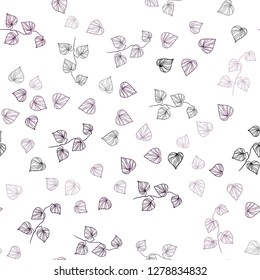 Dark Purple vector seamless doodle background with leaves. Decorative illustration with doodles on abstract template. Trendy design for wallpaper, fabric makers.