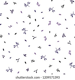 Dark Purple vector seamless elegant template with leaves. Doodle illustration of leaves in Origami style with gradient. Pattern for design of fabric, wallpapers.
