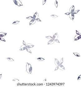 Dark Purple vector seamless elegant template with leaves. Doodle illustration of leaves in Origami style with gradient. Pattern for design of window blinds, curtains.