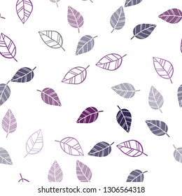 Dark Purple vector seamless elegant wallpaper with leaves. Blurred decorative design in Indian style with leaves. Template for business cards, websites.
