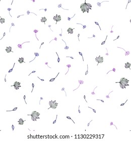 Dark Purple vector seamless hand painted background. Decorative design in Indian style with leaves. Doodle design for your web site.