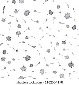Dark Purple vector seamless hand painted template. An elegant bright illustration with leaves in Natural style. The template for background of cell phones.