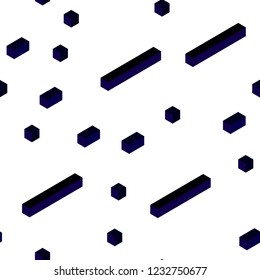Dark Purple vector seamless, isometric backdrop with rhombus. Glitter abstract illustration with rectangular shapes. Design for wallpaper, fabric makers.